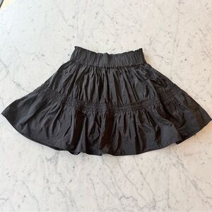 Zara Mini Skirt Tiered Crinkle Taffeta Flare Elastic Waist Womens Size XS